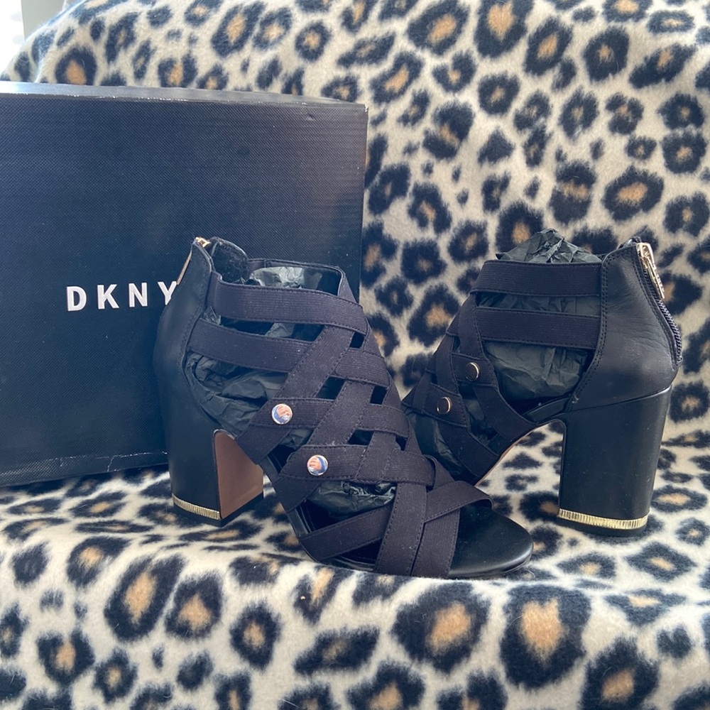 DKNY strappy heals